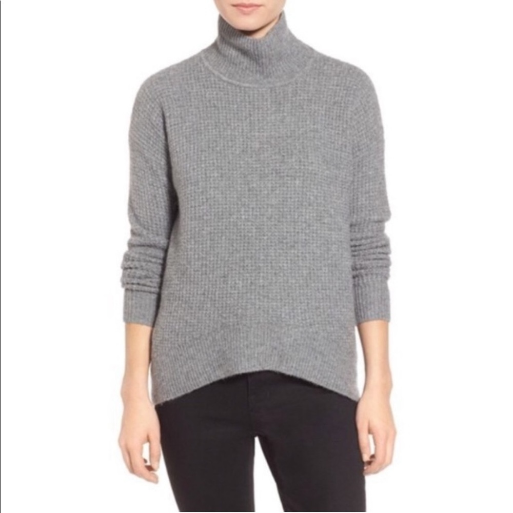 Madewell Wafflestitch Turtleneck Sweater grey size large